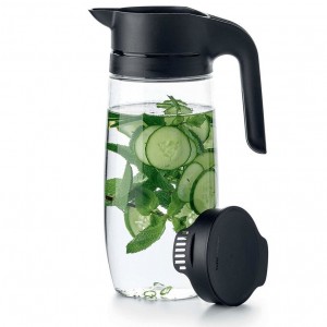 Drinkware Tupperware Clearly Elegant Pitcher Black | 25763-AVYB