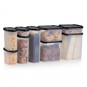 Dry Storage Tupperware Modular Mates Oval & Square Set Black | 97064-HOTX