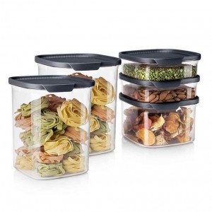 Dry Storage Tupperware Ultra Clear Square 5-pc. Set Cosmos | 02461-YVCH