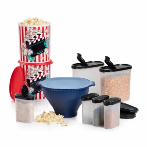 Microwave Cooking Tupperware Wow Movie Night Pack Blue / Black / White | 61892-MBNY