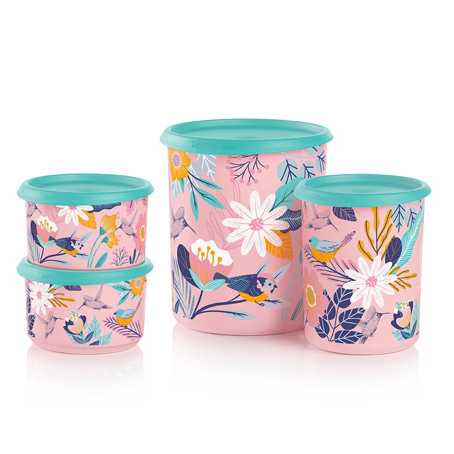 Dry Storage Tupperware Blushing Meadow One Touch Canister Set Candy Floss | 60348-CLPN