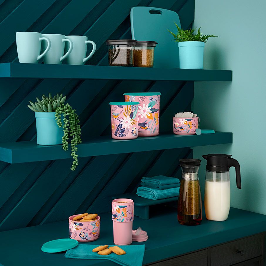 Dry Storage Tupperware Blushing Meadow One Touch Canister Set Candy Floss | 60348-CLPN