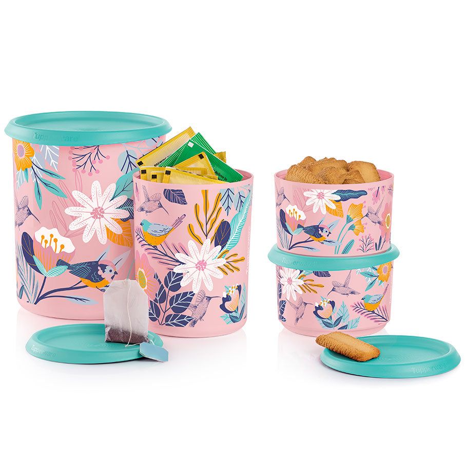 Dry Storage Tupperware Blushing Meadow One Touch Canister Set Candy Floss | 60348-CLPN