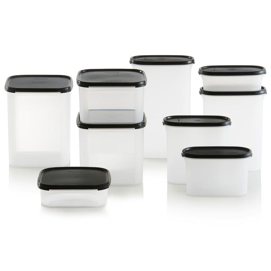 Dry Storage Tupperware Modular Mates Oval & Square Set Black | 97064-HOTX