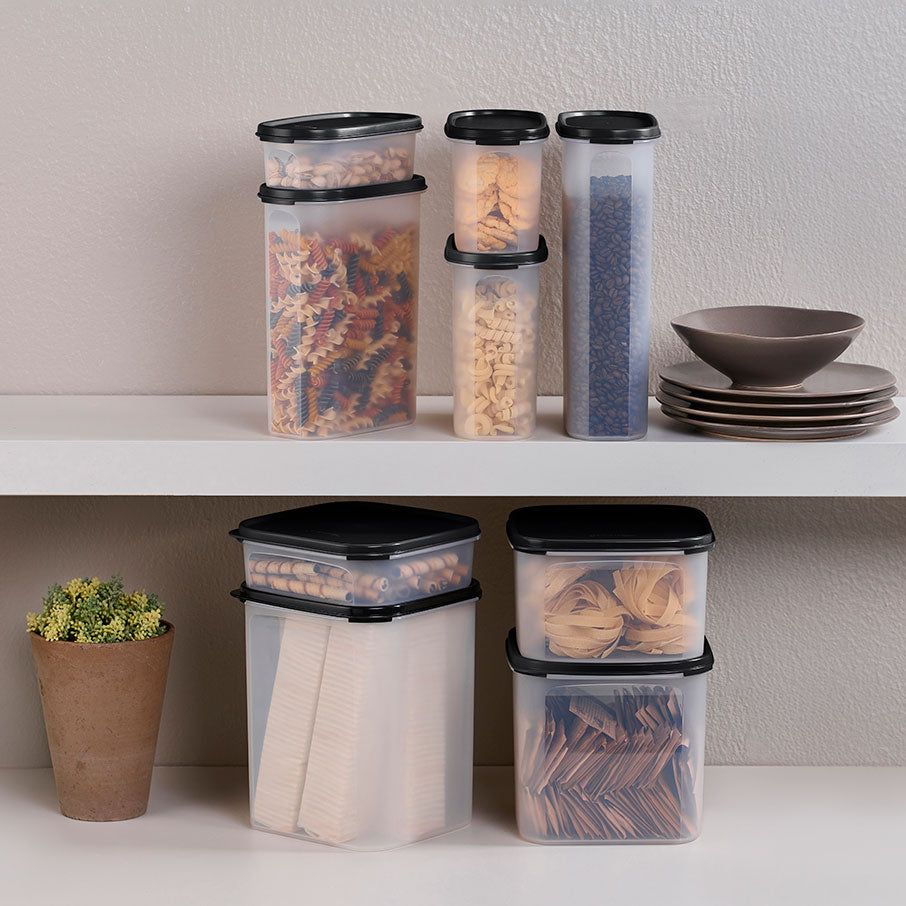 Dry Storage Tupperware Modular Mates Oval & Square Set Black | 97064-HOTX