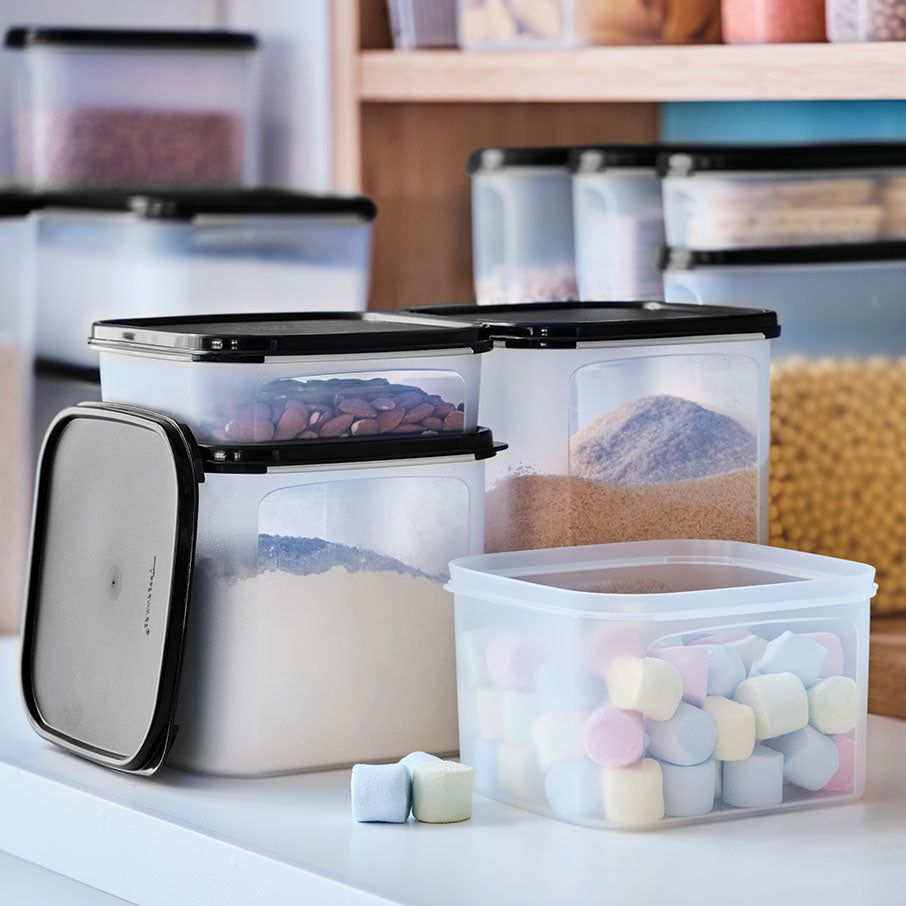 Dry Storage Tupperware Modular Mates Oval & Square Set Black | 97064-HOTX