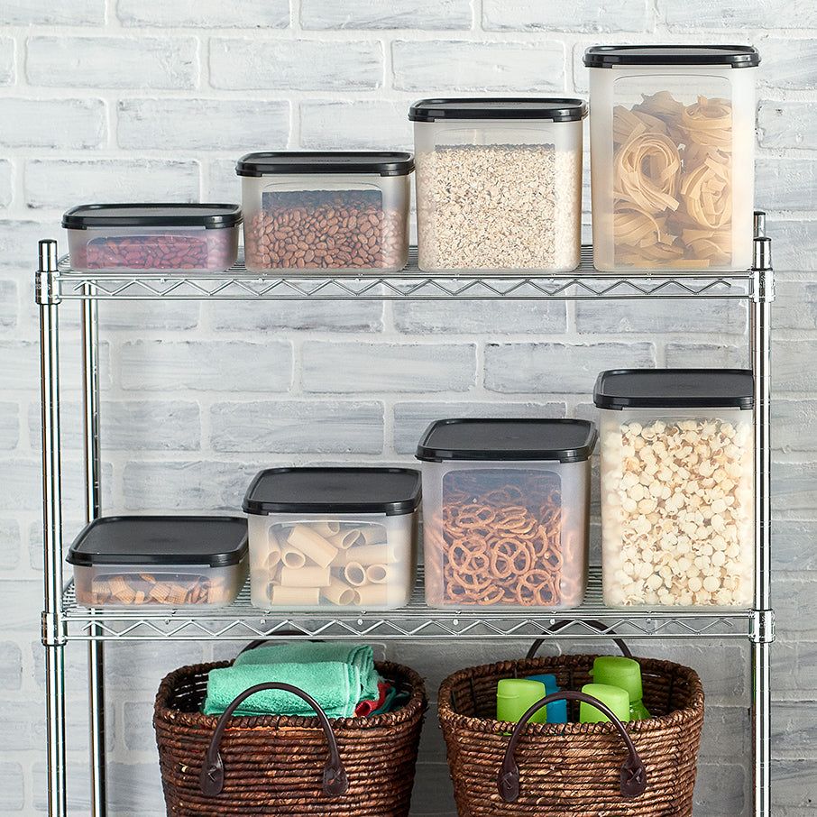 Dry Storage Tupperware Modular Mates Rectangular 4 Black | 73801-QLDV