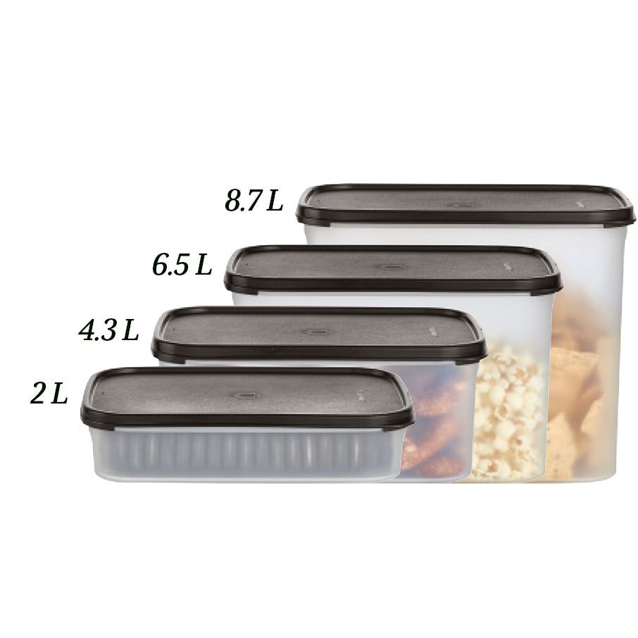 Dry Storage Tupperware Modular Mates Rectangular 4 Black | 73801-QLDV