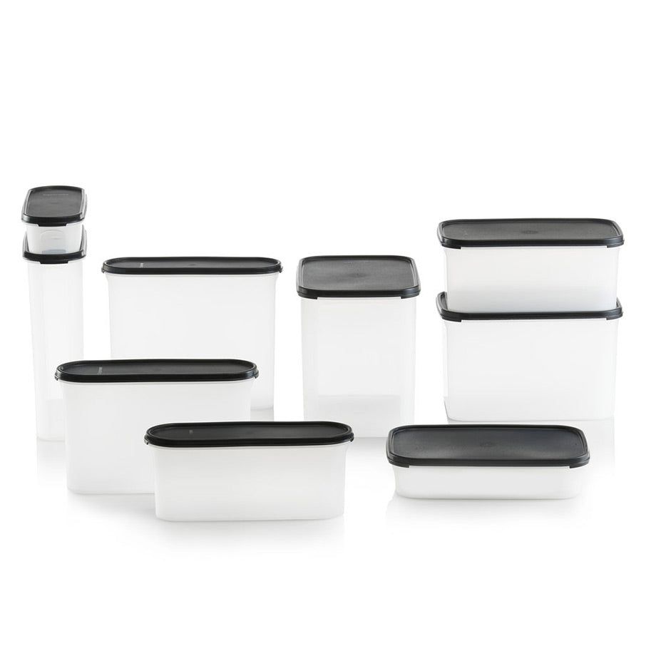 Dry Storage Tupperware Modular Mates Super Oval & Rectangular Set Black | 59260-EATG