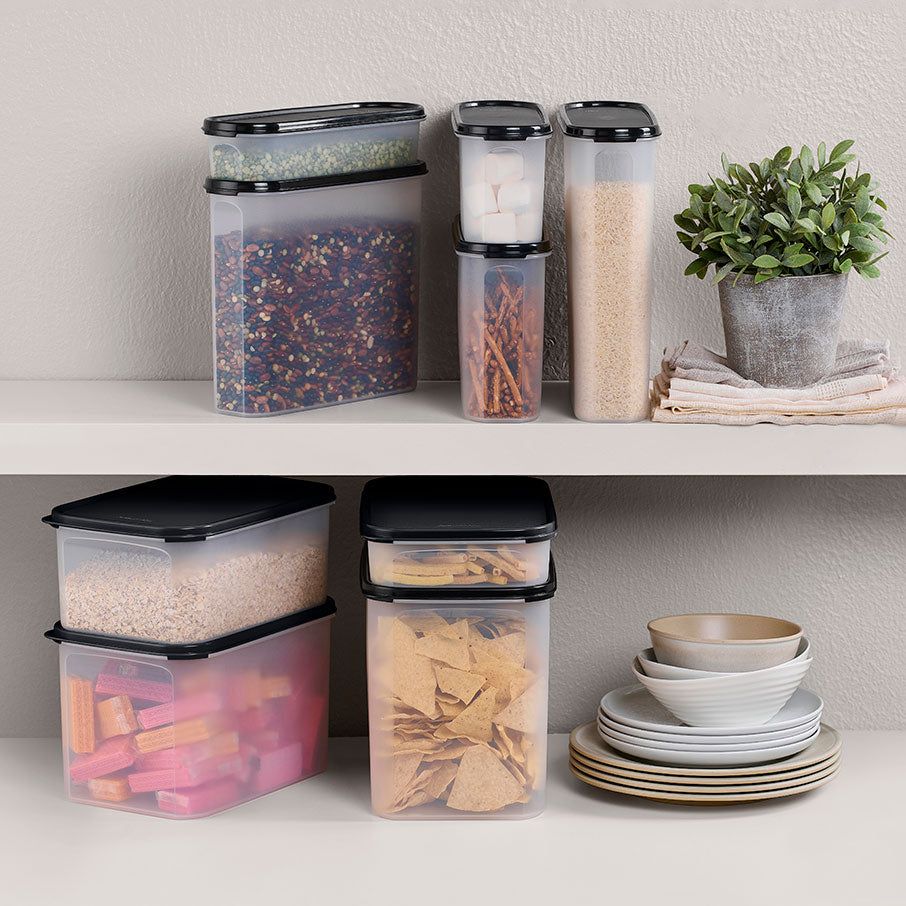 Dry Storage Tupperware Modular Mates Super Oval & Rectangular Set Black | 59260-EATG