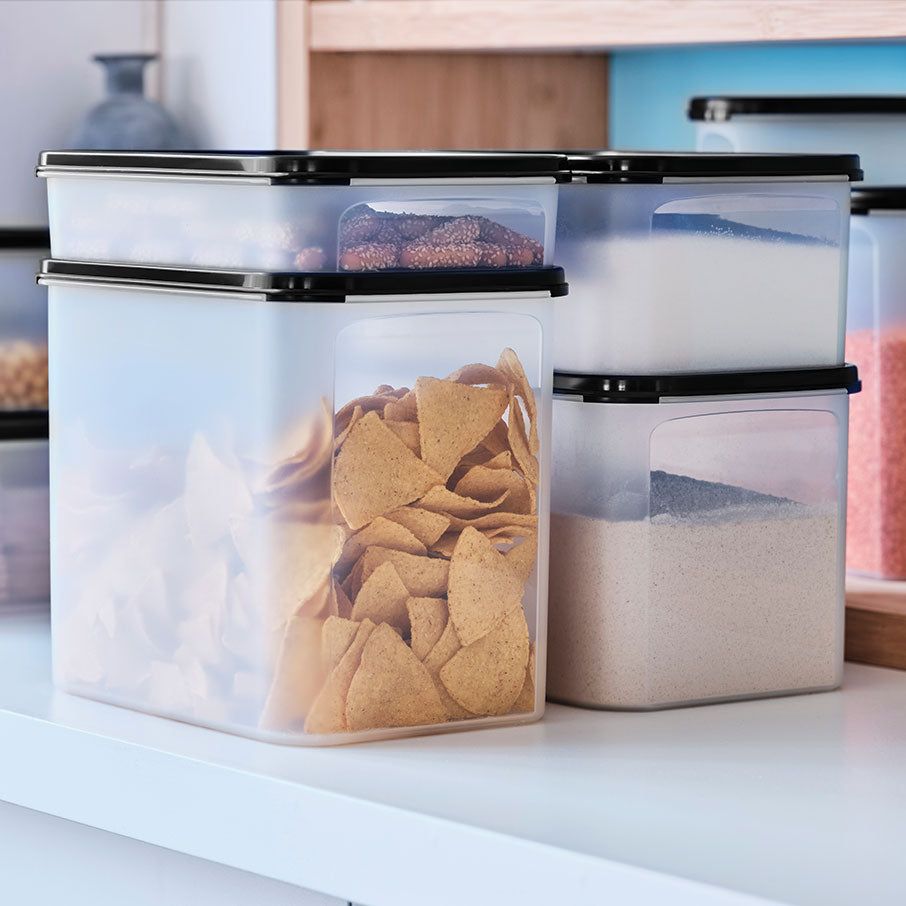 Dry Storage Tupperware Modular Mates Super Oval & Rectangular Set Black | 59260-EATG