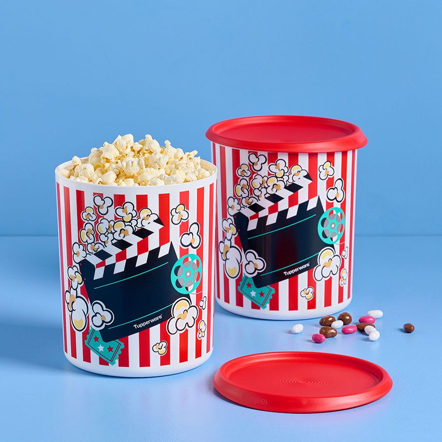 Dry Storage Tupperware One Touch Movie Night Canisters Red / White | 09473-WLVZ