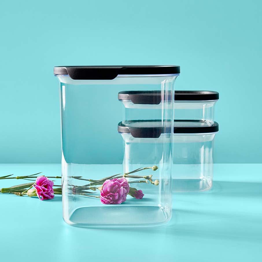 Dry Storage Tupperware Ultra Clear Square 5-pc. Set Cosmos | 02461-YVCH