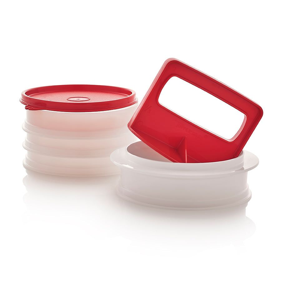 Freezer Storage Tupperware Hamburger Press & Keepers Set | 50264-BIZW