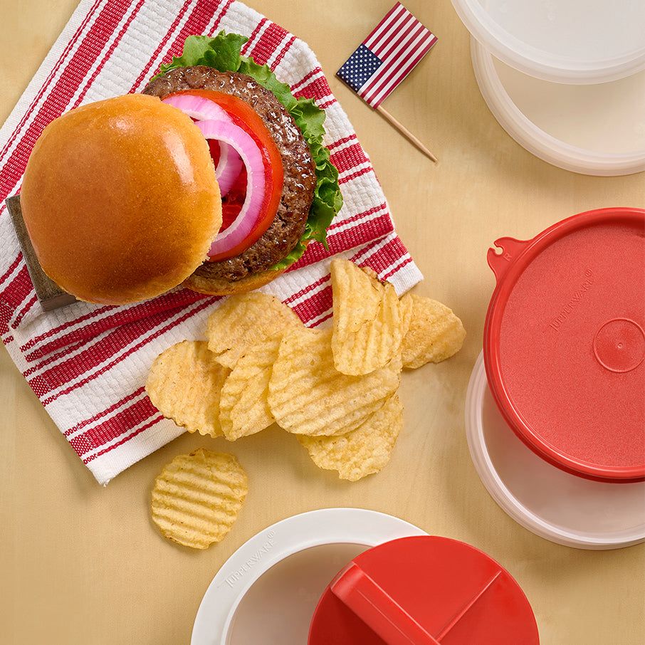 Freezer Storage Tupperware Hamburger Press & Keepers Set | 50264-BIZW
