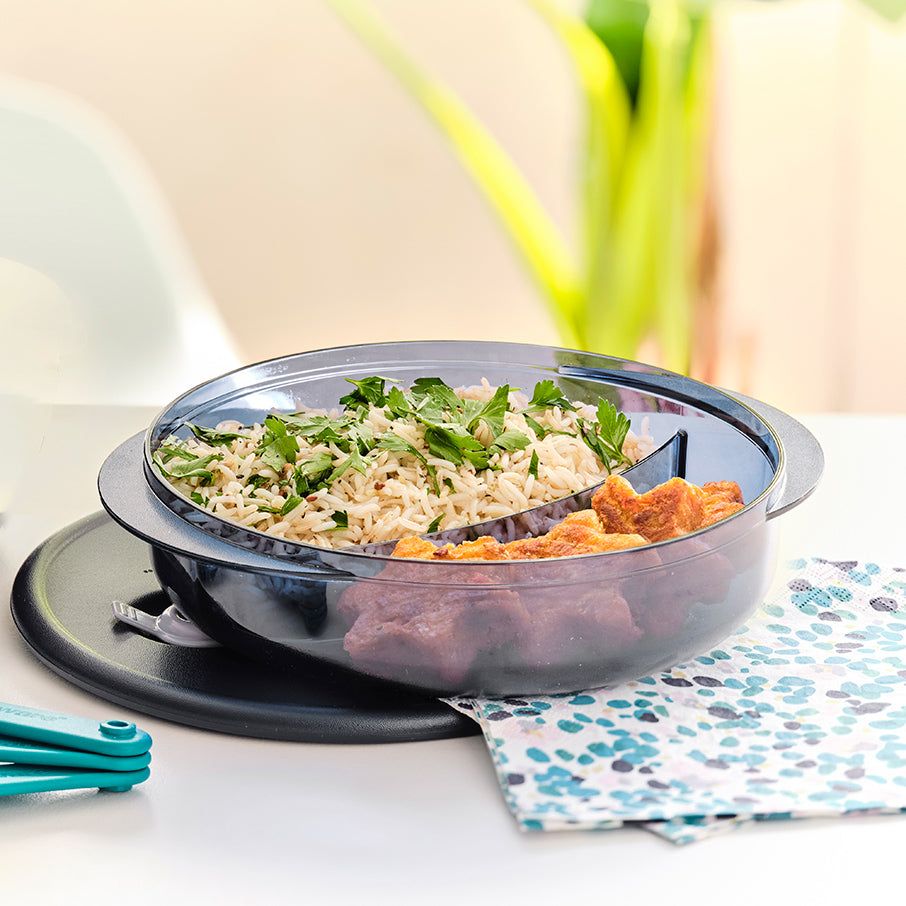Freezer Storage Tupperware Vent 'N Serve Round Divided Dish Nocturnal Sea | 01428-KQDW