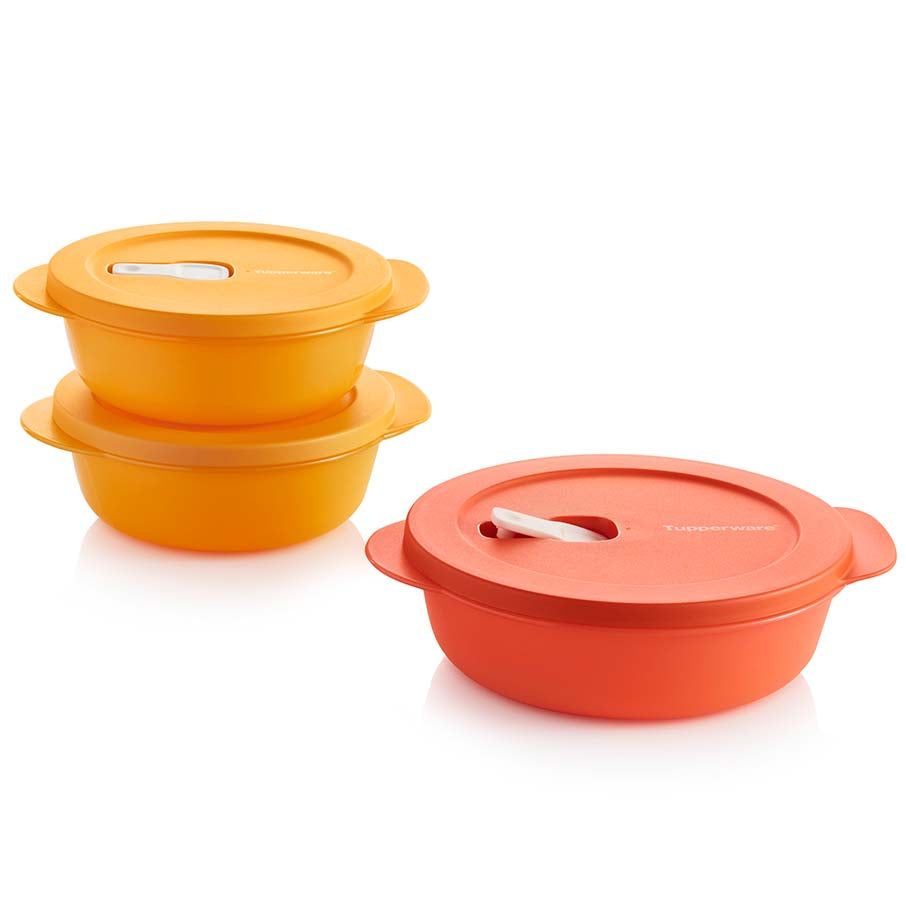 Lunch and Snacks Tupperware Crystalwave Plus 3-pc. Set Brown | 04679-QTLF