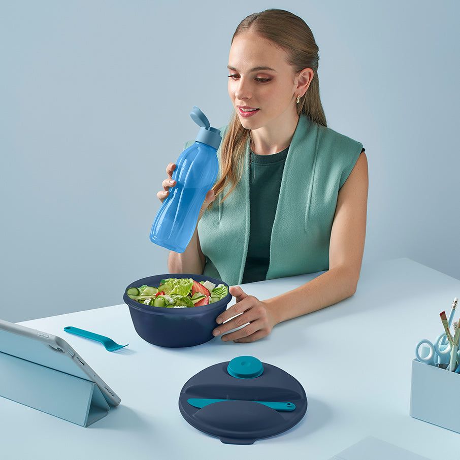 Lunch and Snacks Tupperware Salad On The Go Set Peacock | 15648-ZGPO