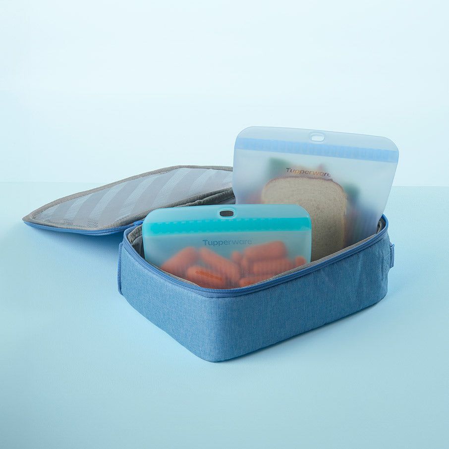 Lunch and Snacks Tupperware The Ultimate Silicone Bag Slim Lunch Set Turquoise / White | 98456-WJEX