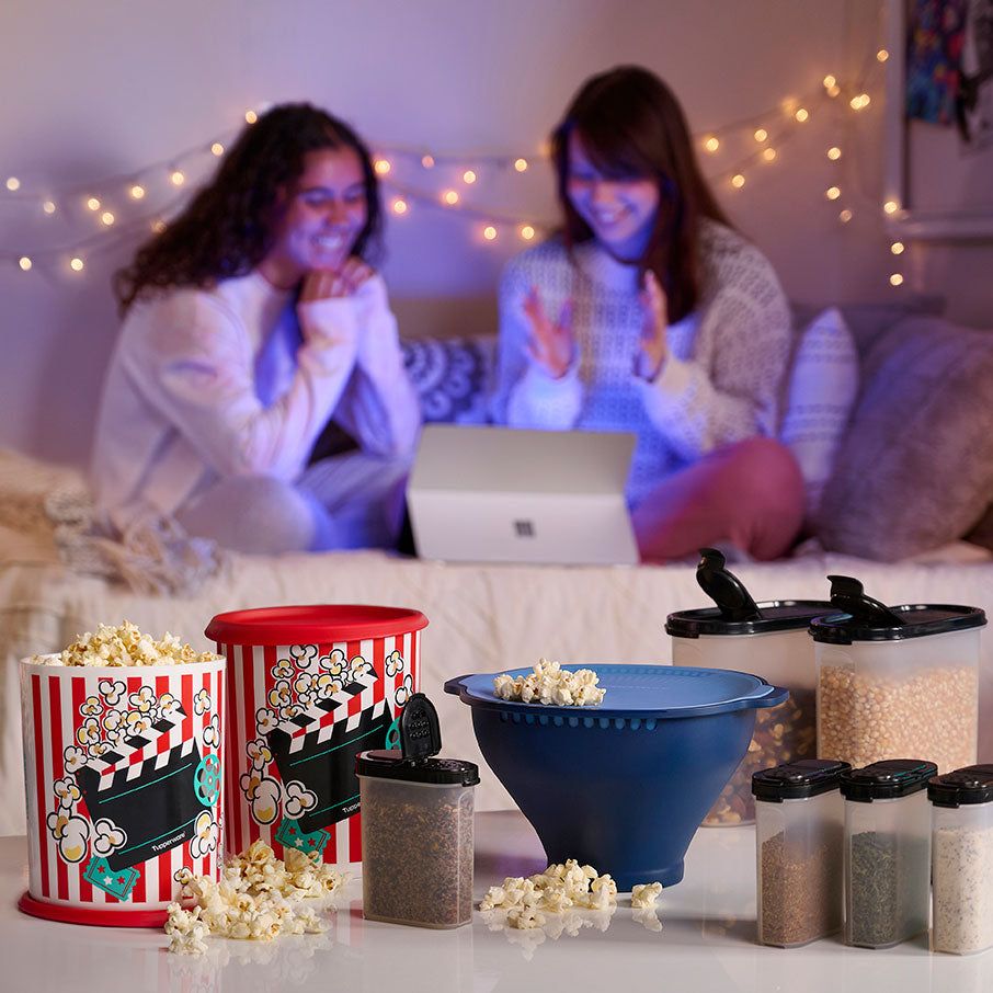 Microwave Cooking Tupperware Wow Movie Night Pack Blue / Black / White | 61892-MBNY