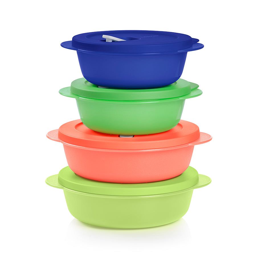 Microwave Reheatable Tupperware Crystalwave Plus 4-pc. Round Set Blue | 34016-FQIL
