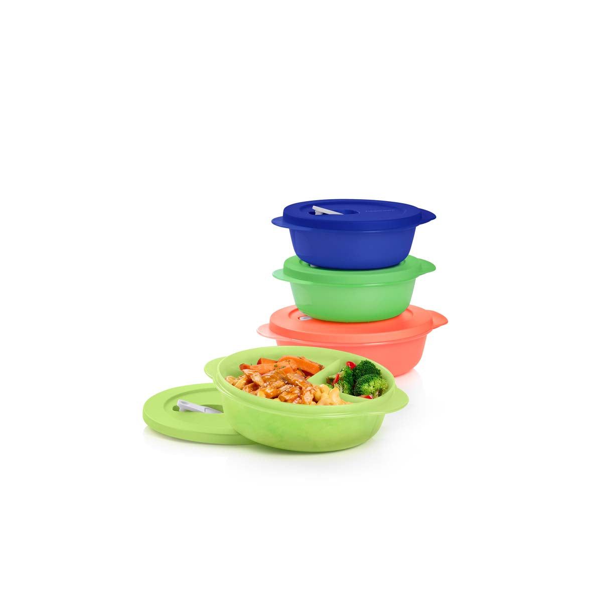 Microwave Reheatable Tupperware Crystalwave Plus 4-pc. Round Set Blue | 34016-FQIL