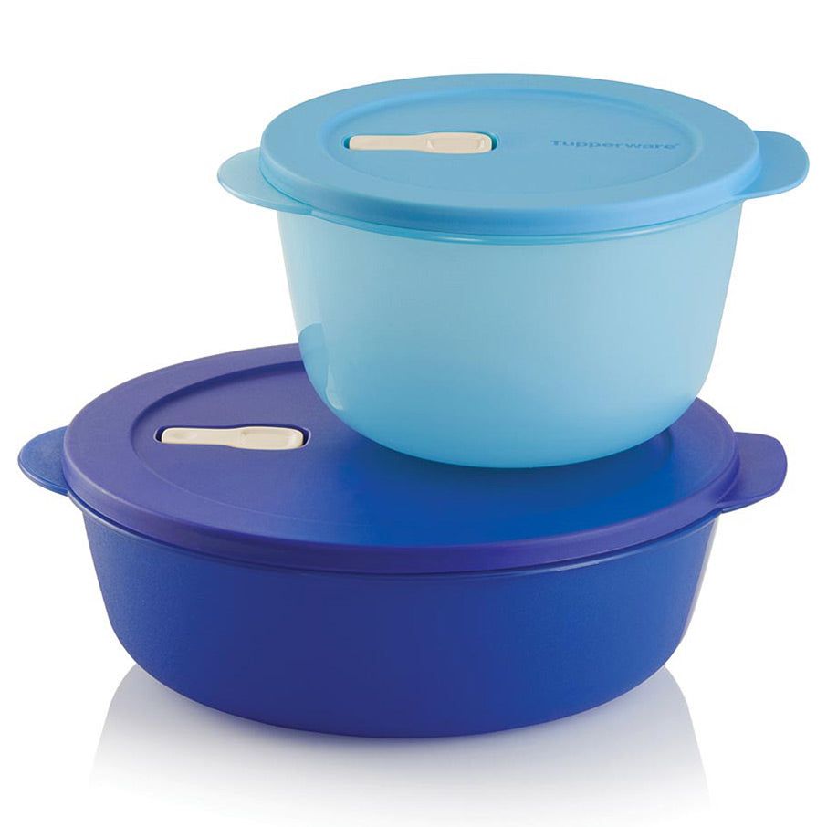 Microwave Reheatable Tupperware Crystalwave 2-pc. Set Blue | 01586-BFZO