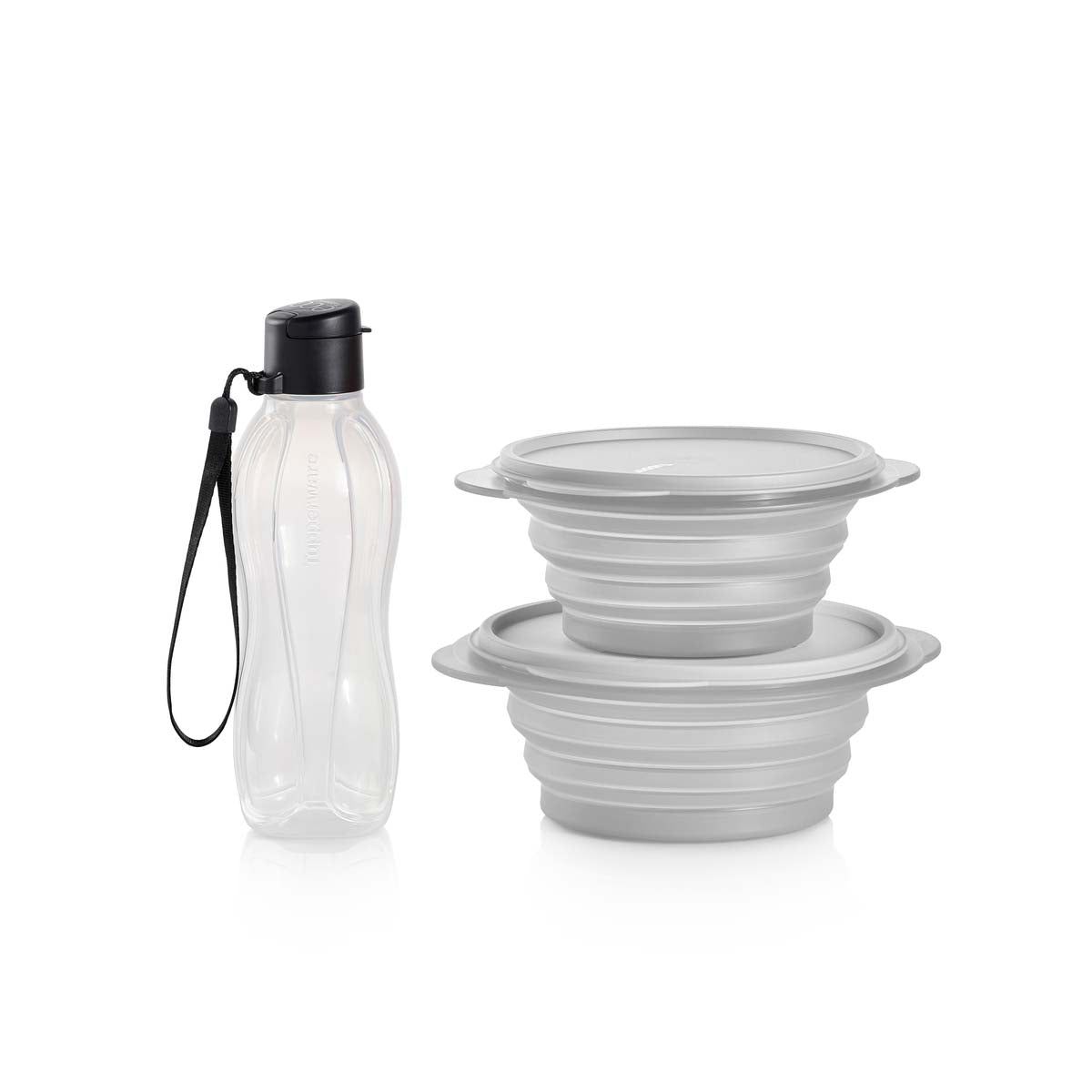Plates and Bowls Tupperware Tupperpets Flatout! Travel Set Black | 68390-NOGA