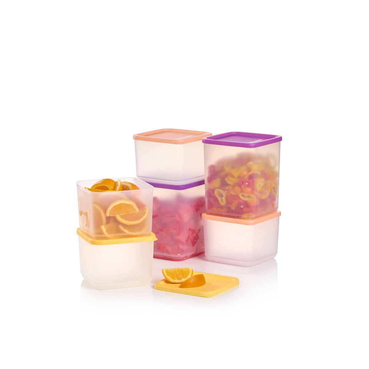 Refrigerator Storage Tupperware Basic Bright Square 6-pc. Set Wild Mulberry | 69753-HXED