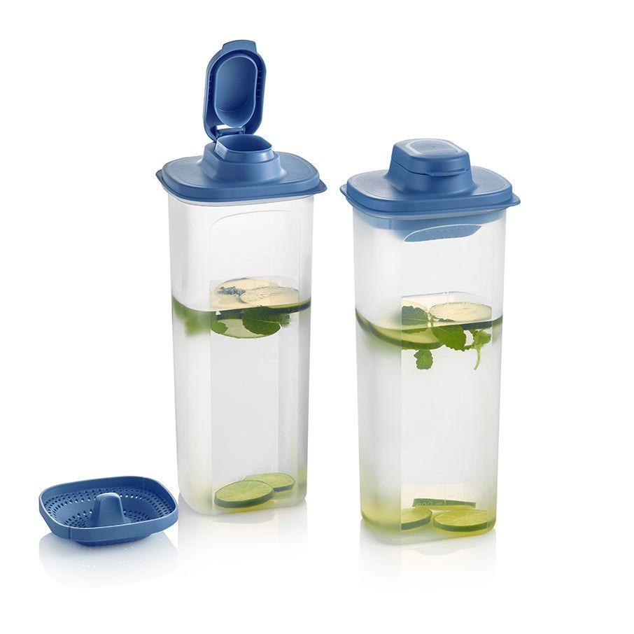 Refrigerator Storage Tupperware Slim Line Pitcher With Strainer Set Dragonfly | 16532-EMBN