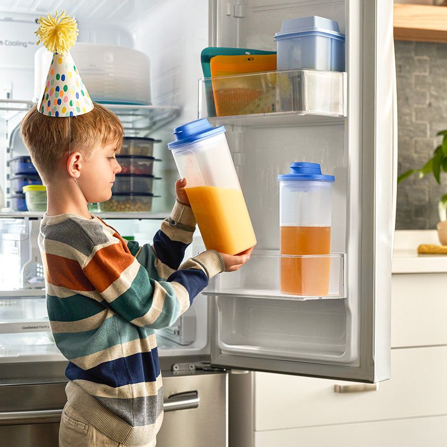 Refrigerator Storage Tupperware Slim Line Pitcher With Strainer Set Dragonfly | 16532-EMBN