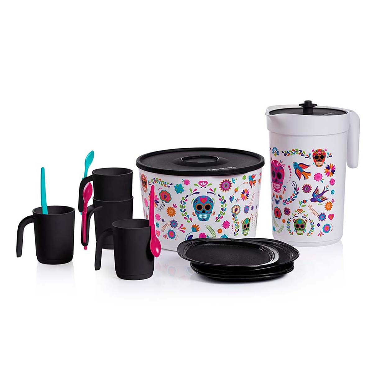 Serveware Tupperware Dia De Los Muertos Serving Set Black / Blue / Pink | 26354-YBCG