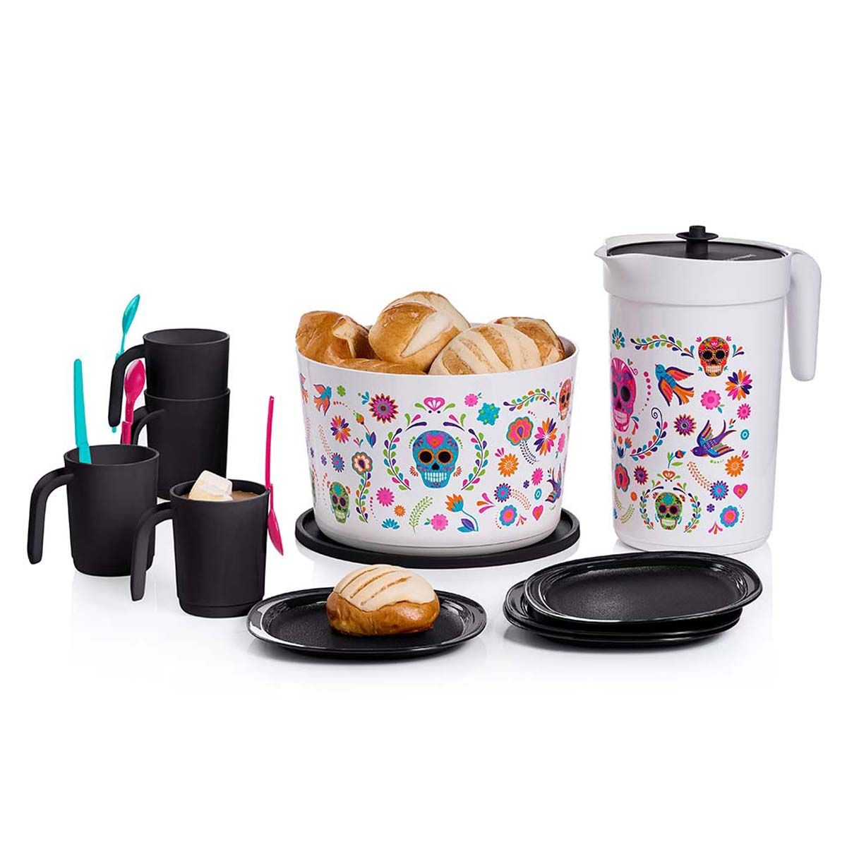 Serveware Tupperware Dia De Los Muertos Serving Set Black / Blue / Pink | 26354-YBCG