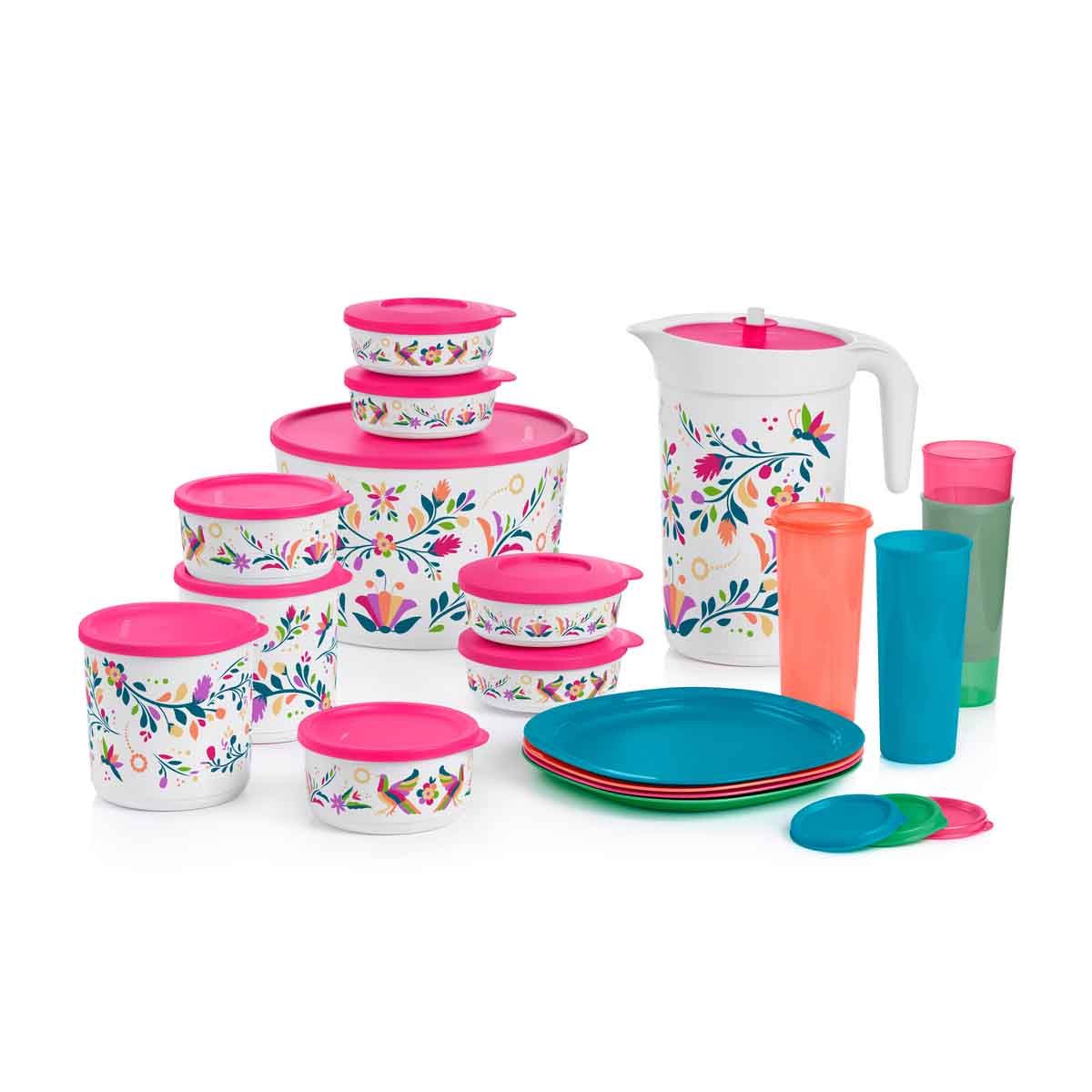 Serveware Tupperware Flittering Floral Folk Art 18-pc. Serving Set | 31760-WBDQ