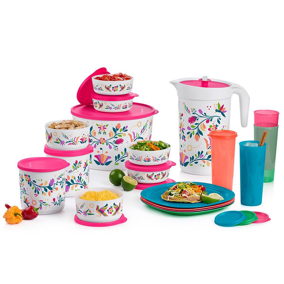 Serveware Tupperware Flittering Floral Folk Art 18-pc. Serving Set | 31760-WBDQ