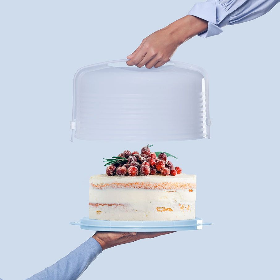 Serveware Tupperware Round Cake Taker White | 82731-DUQJ